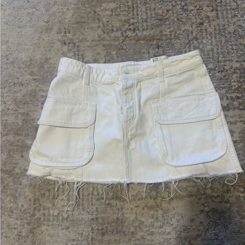 Medium White Denim Zara Skirt